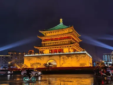 Image of the Xi'an Bell Tower at night